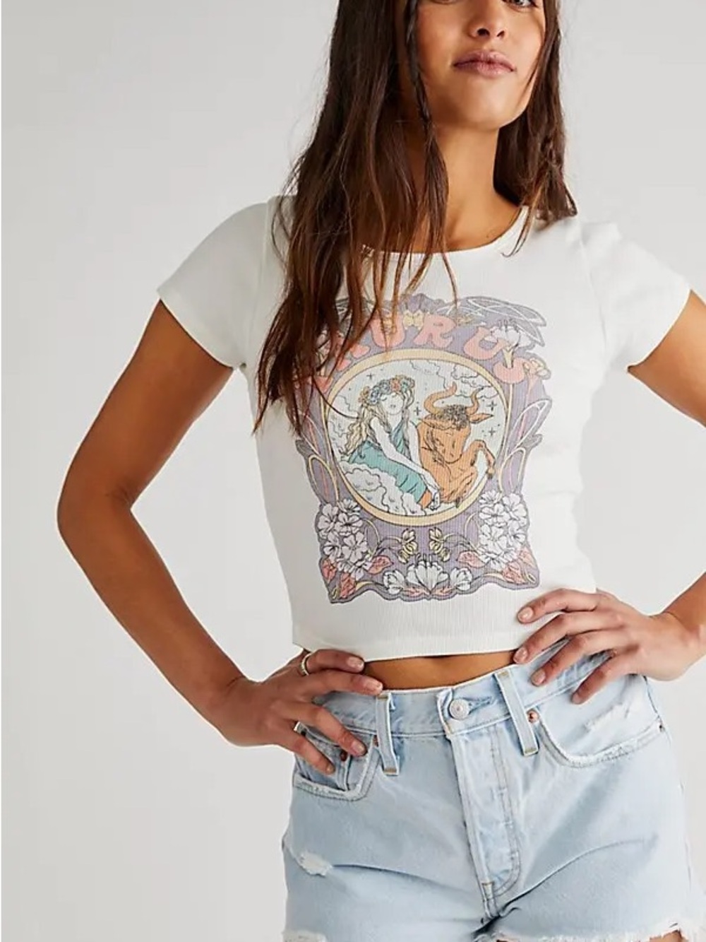 Free People - Zodiac Capricorn Baby Tee - M